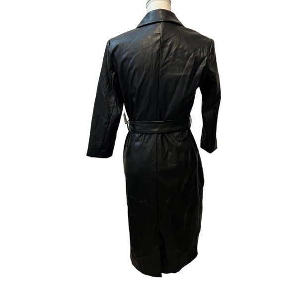 ALEXIA ADMOR Black Jacqueline Edgy Executive Vegan Leather Sheath Dress Size: 8 - Picture 6 of 12